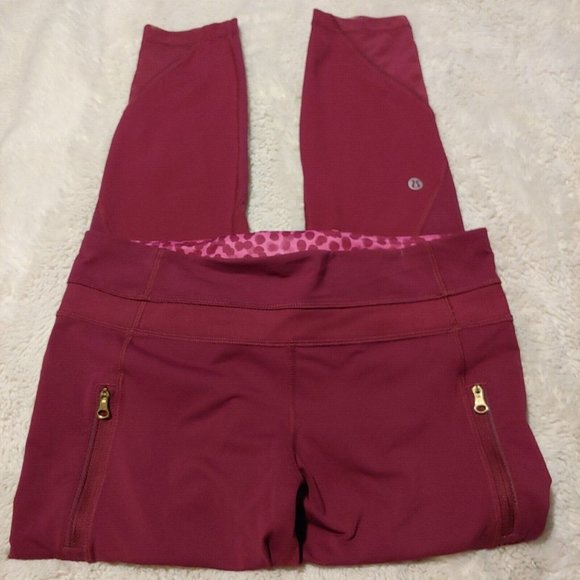 lululemon athletica Pants - Lululemon Athletica leggings cranberry size 8